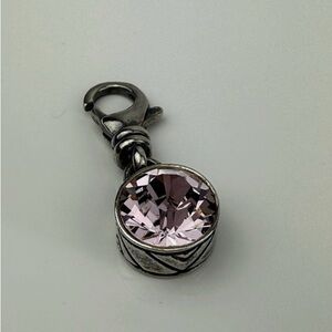 Silver and Pink Crystal Charm